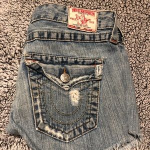 True religion cut off shorts